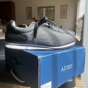 Armani Jeans Men's Black Sneakers 9.5